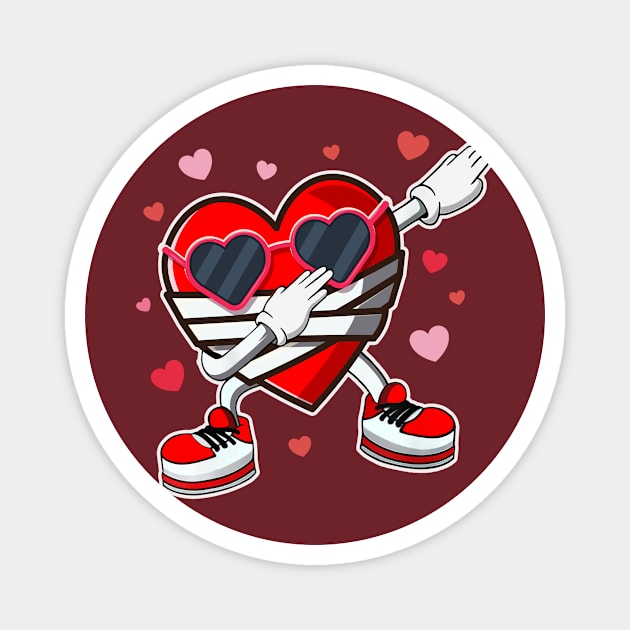 Valentines Day Dabbing Heart Magnet by WestKnightTees